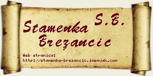 Stamenka Brežančić vizit kartica